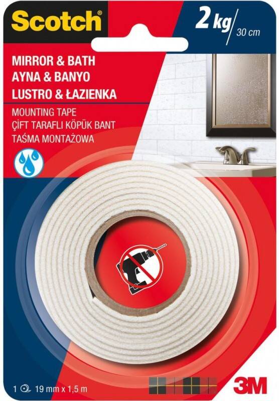 3M Scotch Ayna Montaj Bandı 19x1.5 cm - 1