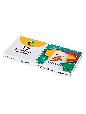 Adel Altıgen Pastel Boya 12 Renk Karton Kutu - 1
