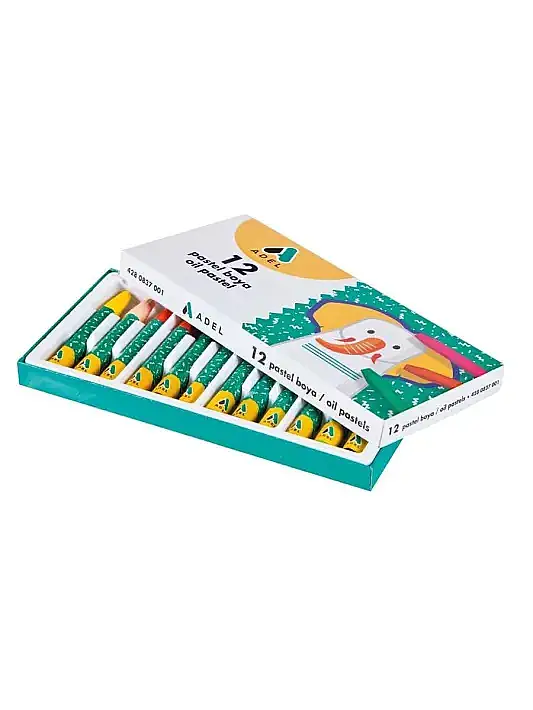 Adel Altıgen Pastel Boya 12 Renk Karton Kutu - 4
