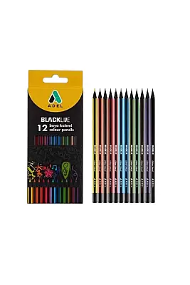 Adel Blackline Karton Kutu Kuru Boya Kalemi 12 Renk Tam Boy - Adel (1)