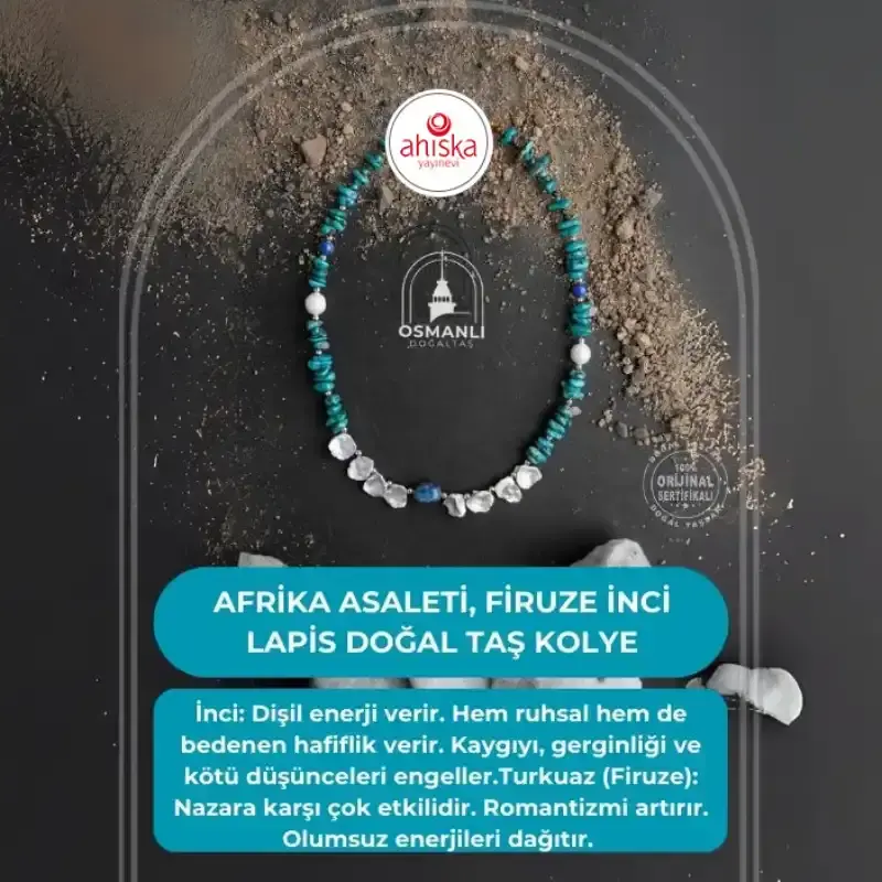 Afrika Asaleti, Firuze İnci Lapis Doğal Taş Kolye - 2