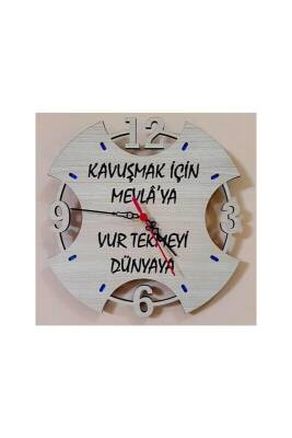 Ahşap Duvar Saati - Kavuşmak İçin Mevlaya - Bemenda
