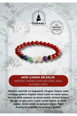 Akik Çakra Bileklik Ametist, Jasper, Kaplan Gözü, Akik, Kuvars, Lapis - 2