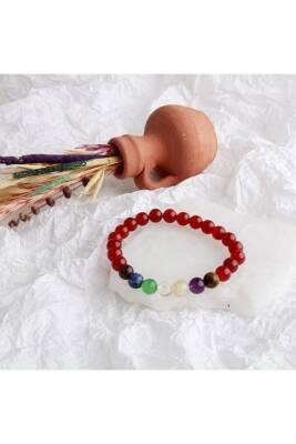 Akik Çakra Bileklik Ametist, Jasper, Kaplan Gözü, Akik, Kuvars, Lapis - 5