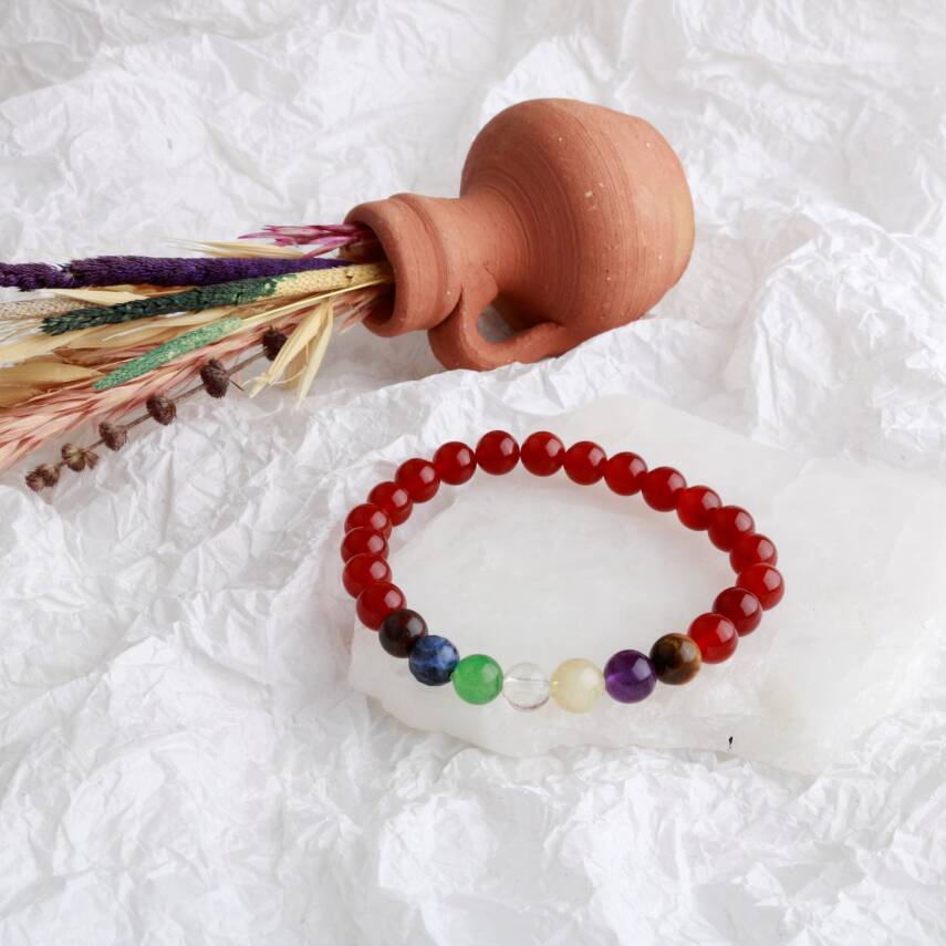 Akik Çakra Bileklik Ametist, Jasper, Kaplan Gözü, Akik, Kuvars, Lapis - 3