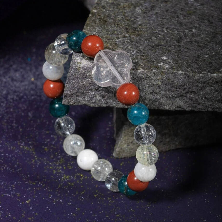 Akrep Burcu Bileklik Ay Taşı, Jasper, Kristal Kuvars, Mavi Apatit, Sitrin - 3