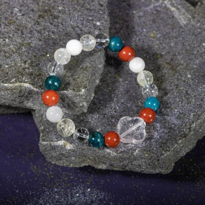 Akrep Burcu Bileklik Ay Taşı, Jasper, Kristal Kuvars, Mavi Apatit, Sitrin - 4