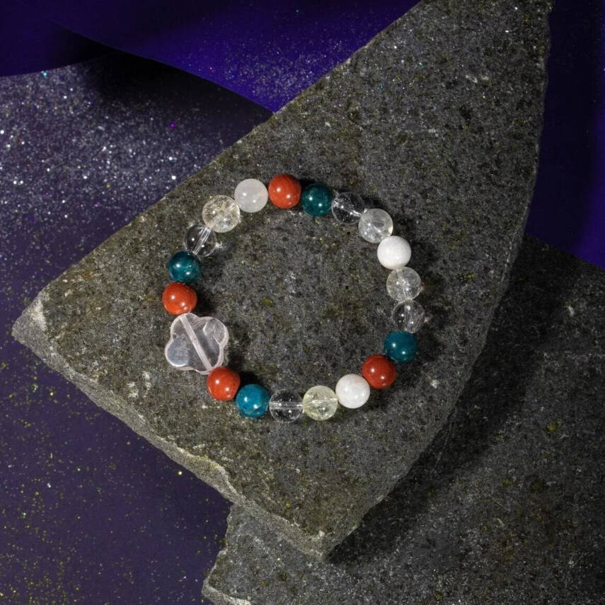 Akrep Burcu Bileklik Ay Taşı, Jasper, Kristal Kuvars, Mavi Apatit, Sitrin - 5