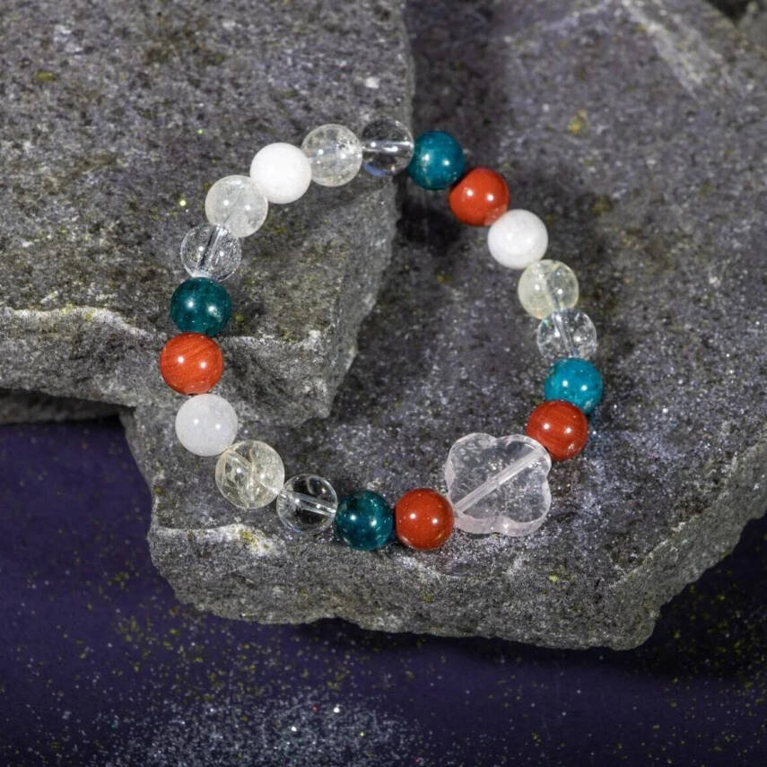 Akrep Burcu Bileklik Ay Taşı, Jasper, Kristal Kuvars, Mavi Apatit, Sitrin - 7