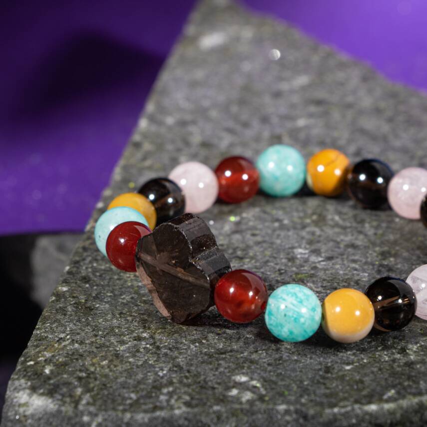 Akrep Burcu Bileklik Ay Taşı, Jasper, Kristal Kuvars, Mavi Apatit, Sitrin - 1