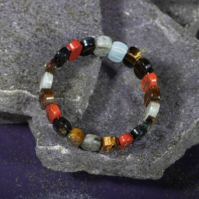 Akrep Burcu Bileklik Dumanlı Kuvars, Golden Obsidyen, Jasper, Kaplan Gözü, Kırmızı Akik, Pembe Kuvars - Osmanlı Doğaltaş