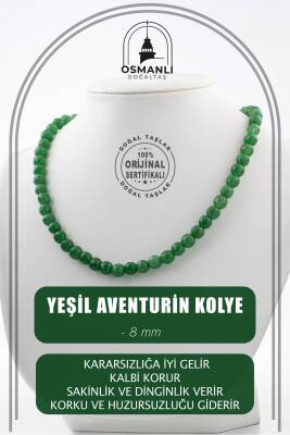 Akuamarin 6 mm Dizi Doğal Taş Kolye - 2