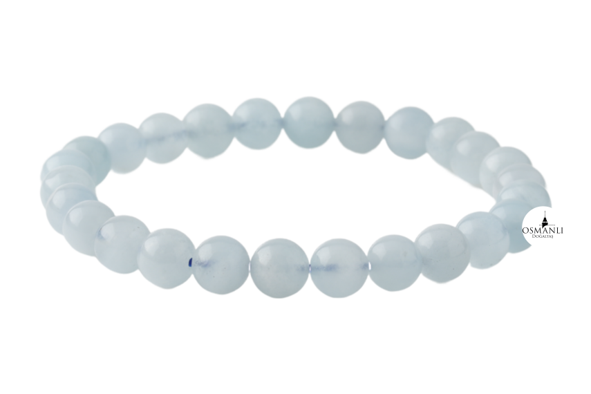 Akuamarin 6mm Doğal Taş Bileklik - 2