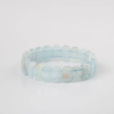 Akuamarin Doğal Taş Geniş Kesim Bileklik - 2
