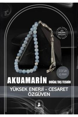 Akuamarin Doğal Taş Tesbih 33lük - 6mm - 2