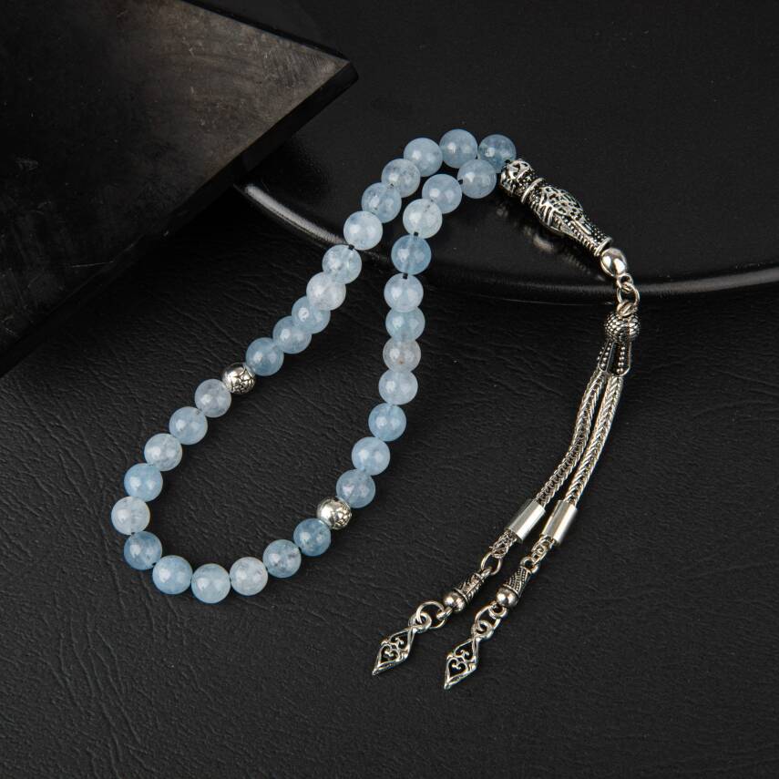 Akuamarin Doğal Taş Tesbih 33lük - 6mm - 2