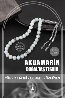 Akuamarin Doğal Taş Tesbih 33lük - 8mm - 2