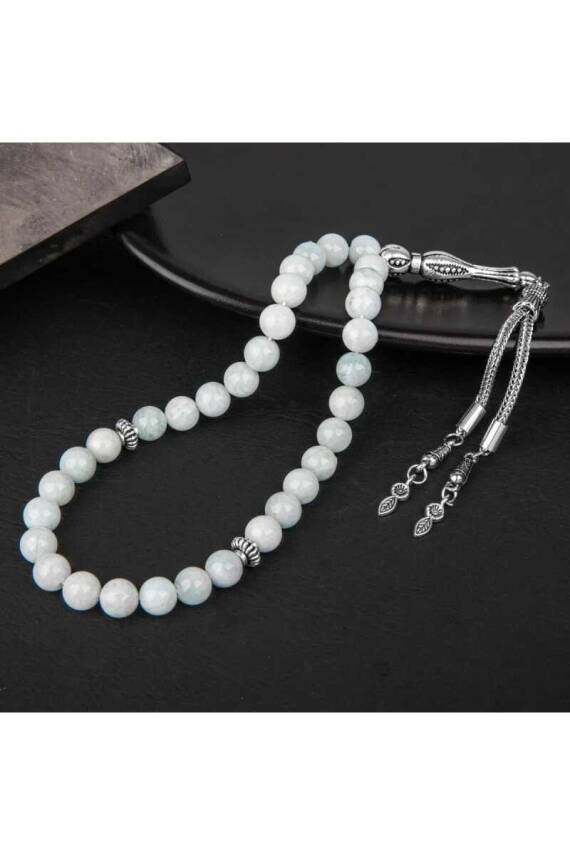 Akuamarin Doğal Taş Tesbih 33lük - 8mm - 1