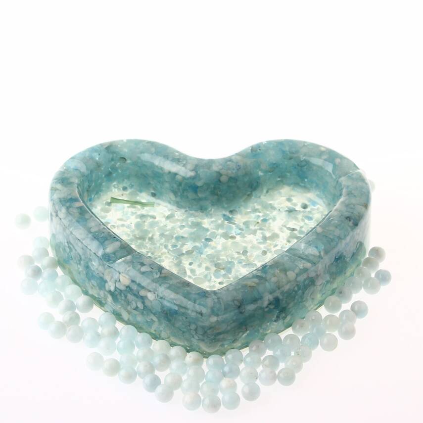 Akuamarin Doğaltaş Epoksi Kül Tablası - 1