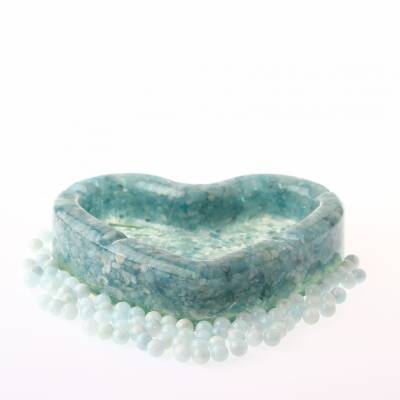 Akuamarin Doğaltaş Epoksi Kül Tablası - 2