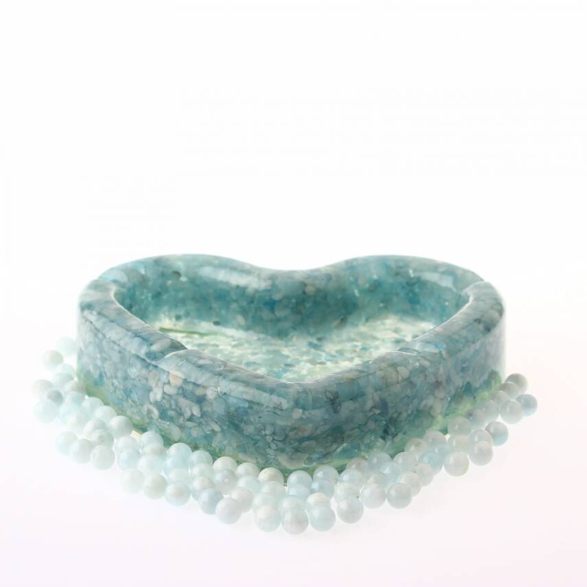 Akuamarin Doğaltaş Epoksi Kül Tablası - 2