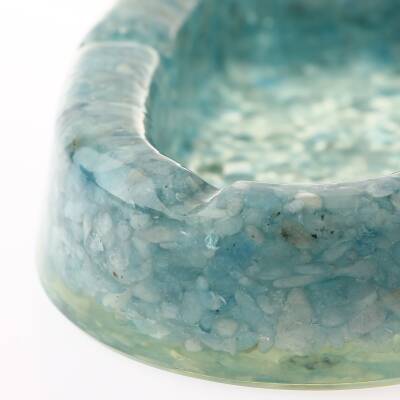 Akuamarin Doğaltaş Epoksi Kül Tablası - 3