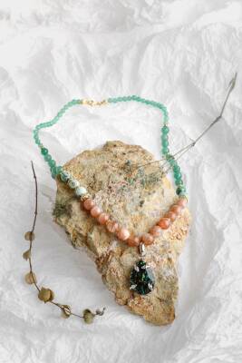 Alani, Aventurin Güneş Taşı İspanyol Varisit Doğal Taş Kolye - 2