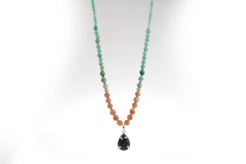 Alani, Aventurin Güneş Taşı İspanyol Varisit Doğal Taş Kolye - 4