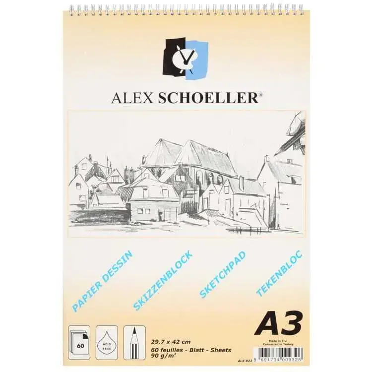Alex Schoeller Desing Ja Eskiz Blok Defter 60 Yp A3 90 Gr - 1