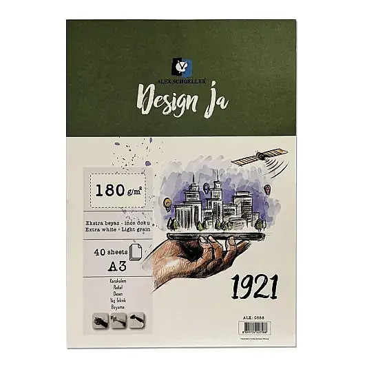 Alex Schoeller Desing Ja Eskiz Çizim Defteri 40 Yp A3 180 gr - 1