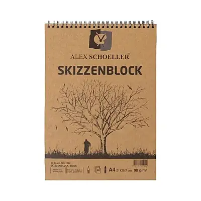 Alex Schoeller Kraft Blok Defter 60 Yp A4 90 gr Yan Spiralli - 1