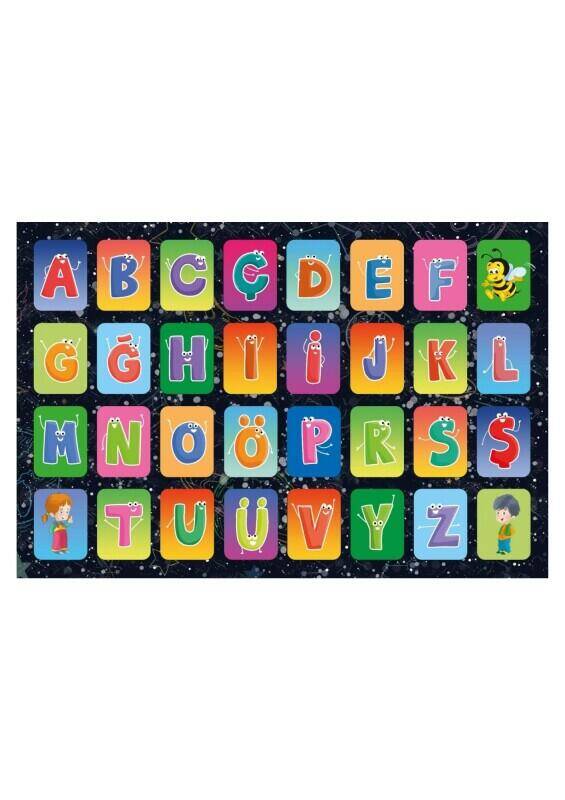 Alfabe Eğitici Ahşap Yapboz Renkli - 1