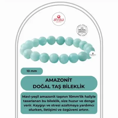 Amazonit 10mm Doğal Taş Bileklik - Doğal Taş (1)