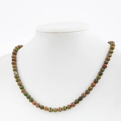 Amazonit 6 mm Dizi Doğal Taş Kolye - Osmanlı Doğaltaş