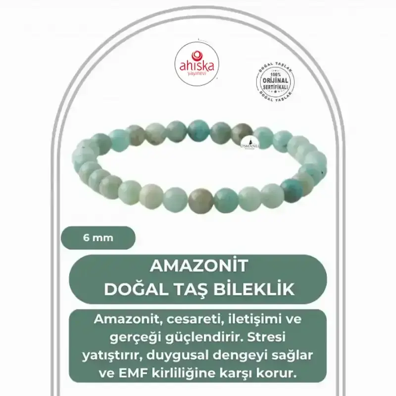 Amazonit 6mm Doğal Taş Bileklik - 1