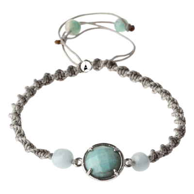 Amazonit Doğal Taş Makrome Örgü Bileklik - Osmanlı Doğaltaş
