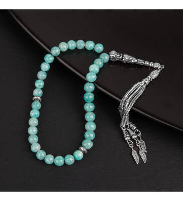 Amazonit Doğal Taş Tesbih 33lük - 8mm - Osmanlı Doğaltaş