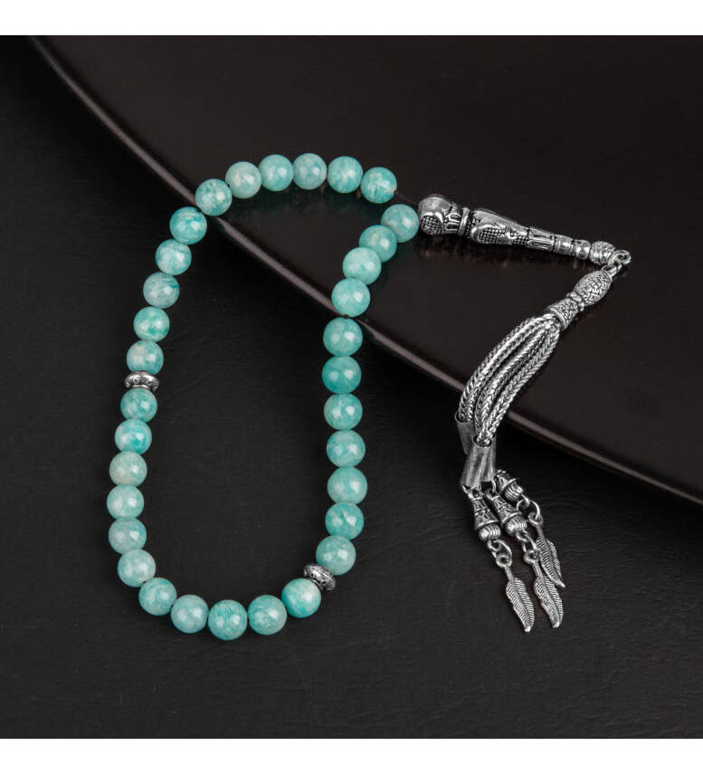 Amazonit Doğal Taş Tesbih 33lük - 8mm - 1