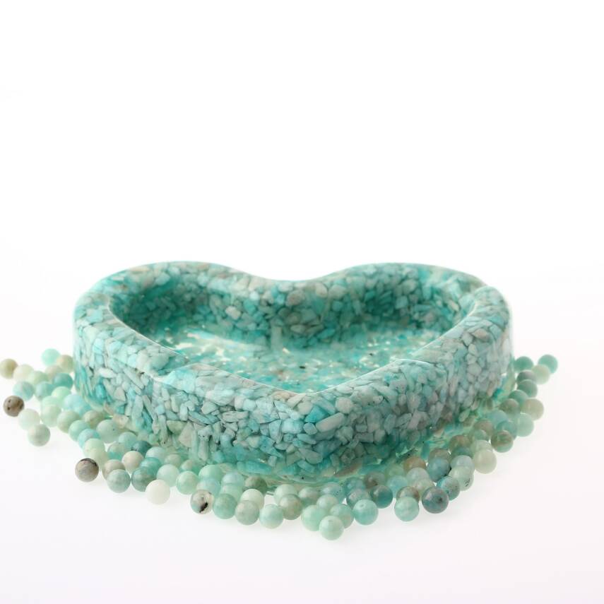 Amazonit Doğaltaş Epoksi Kül Tablası - 2