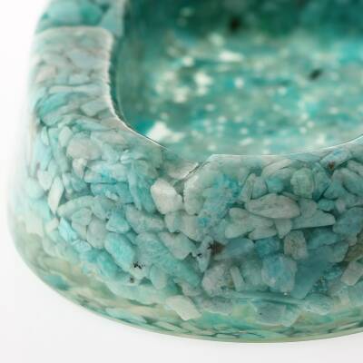 Amazonit Doğaltaş Epoksi Kül Tablası - 3