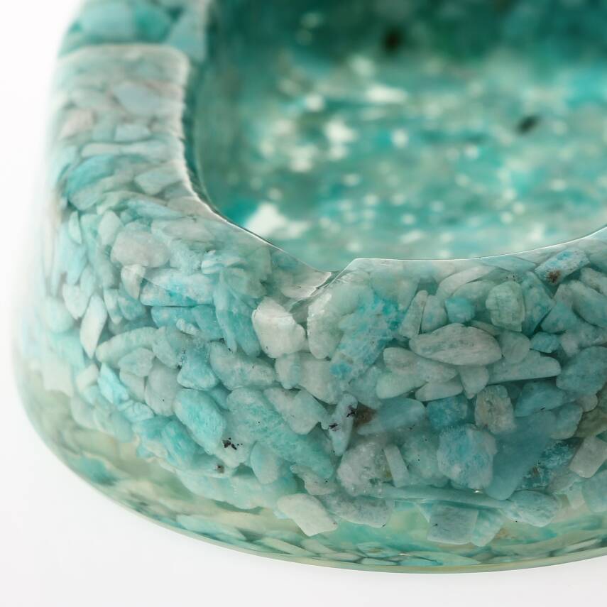 Amazonit Doğaltaş Epoksi Kül Tablası - 3