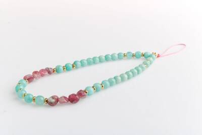 Amazonit, Turmalin Doğal Taş Telefon İpi - Osmanlı Doğaltaş