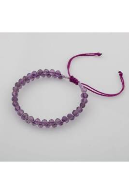 Ametist 3-4mm Çift Sıra Doğal Taş Bileklik - 2