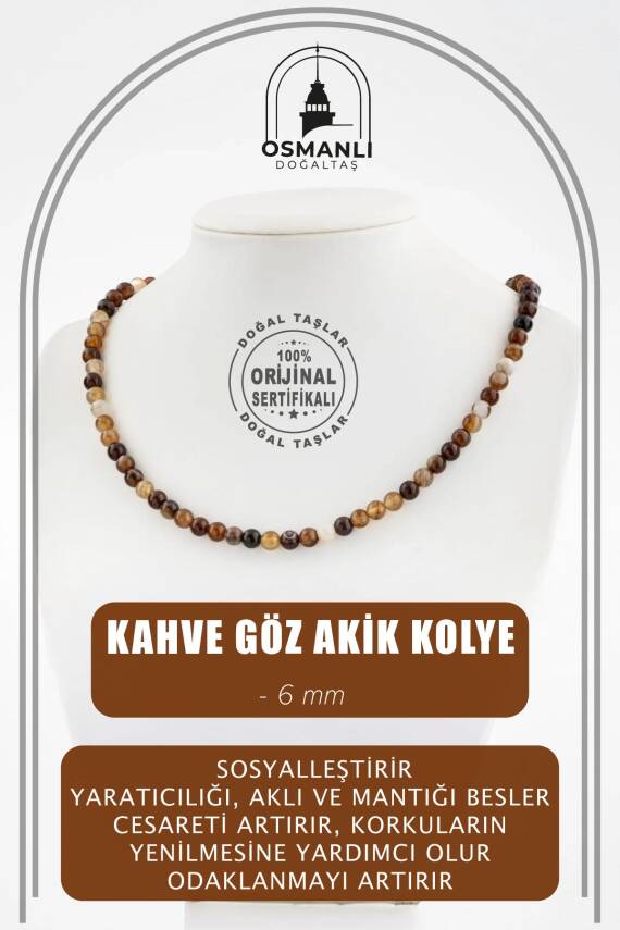 Ametist 6 mm Dizi Doğal Taş Kolye - 1