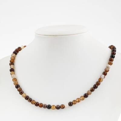 Ametist 6 mm Dizi Doğal Taş Kolye - 2