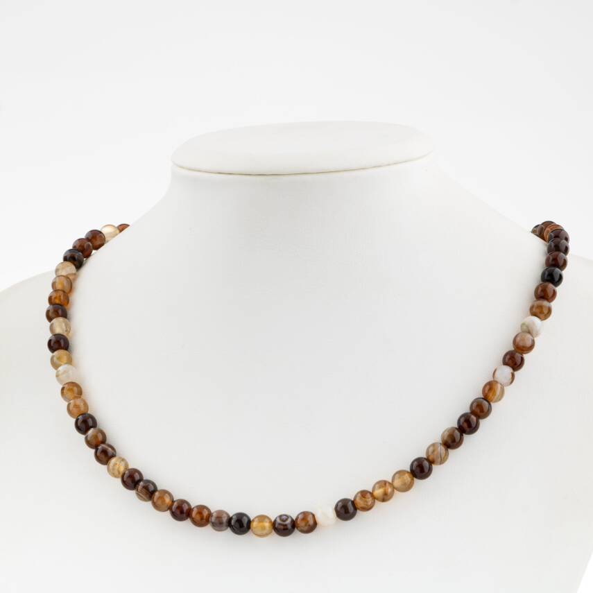 Ametist 6 mm Dizi Doğal Taş Kolye - 2