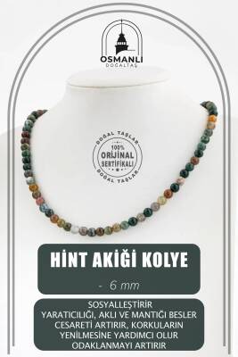 Ametist 6 mm Dizi Doğal Taş Kolye - 3