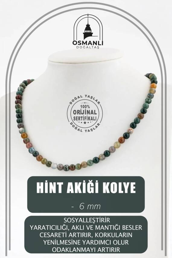 Ametist 6 mm Dizi Doğal Taş Kolye - 3
