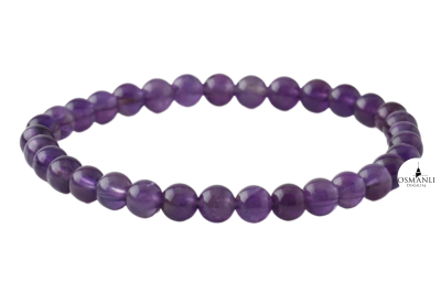 Ametist 6mm Doğal Taş Bileklik - Osmanlı Doğaltaş