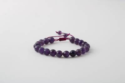 Ametist 8mm Merdiven Kapama Doğal Taş Bileklik - 2